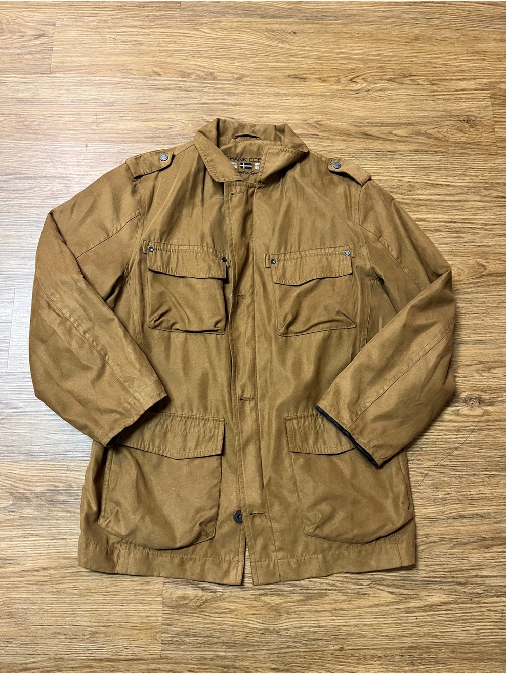 Vintage Frank Eden Authentic Sports Camel Brown Utility Field Cargo Jacket Mens